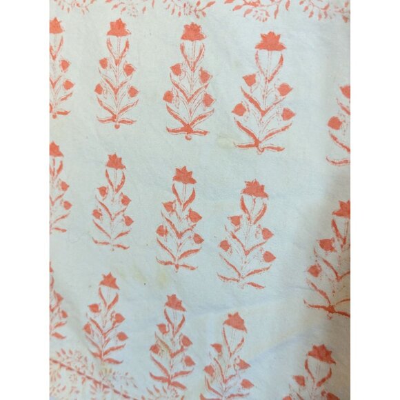 Floral Cotton Placemats Set Of 4 Sur La Table 19" x 13" Rectangle White & Coral - Picture 3 of 9